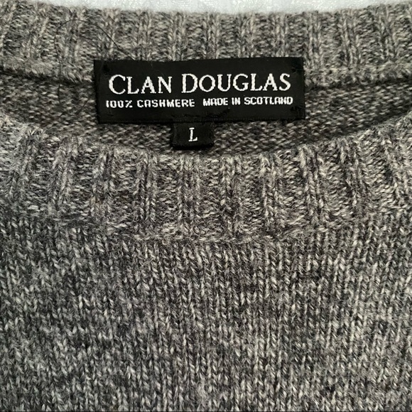 Clan Douglas Cashmere Crewneck Sweater Gray Retro Vintage - Picture 5 of 11